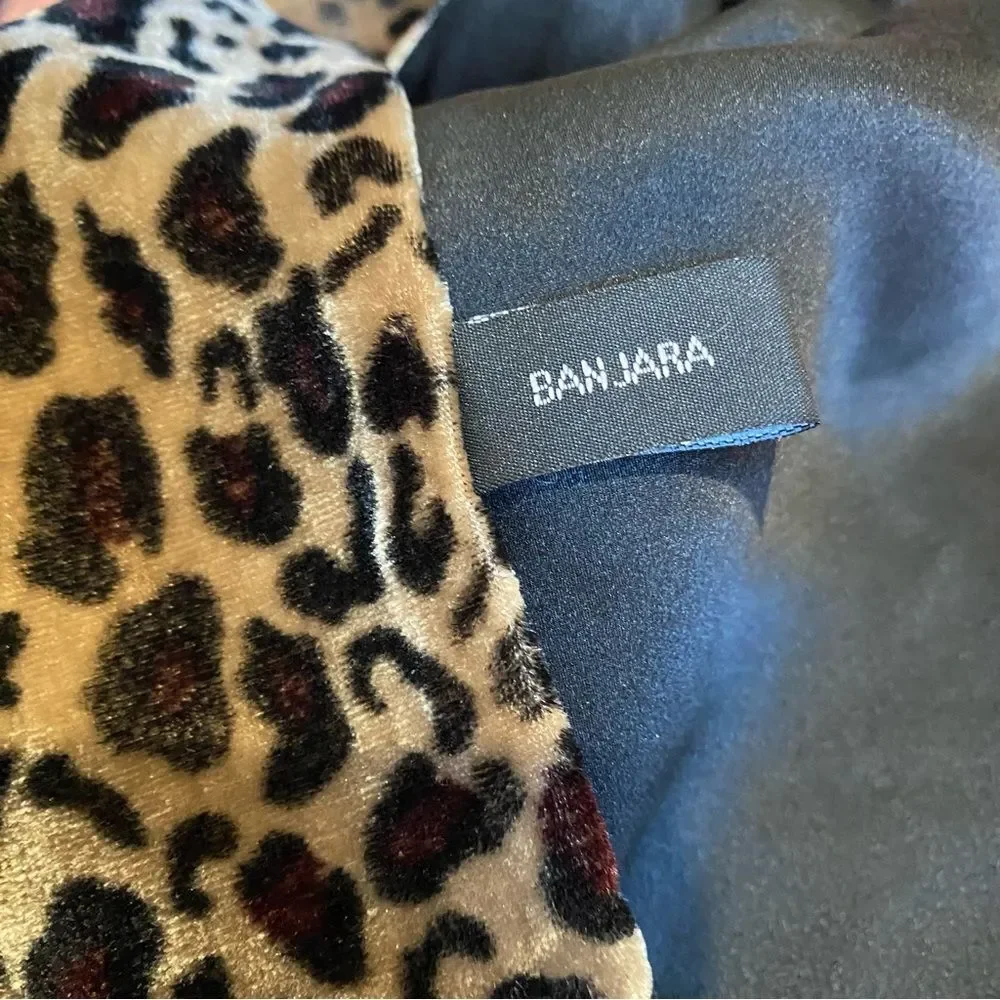 Banjara Velvet Leopard Animal Print Silk Rayon Scarf